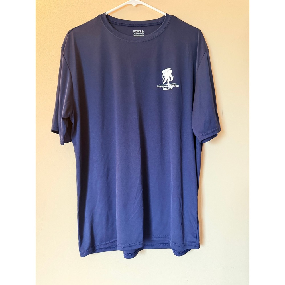 Wounded Warrior Project Performance T-Shirt Mens Large Navy Blue Military WWP